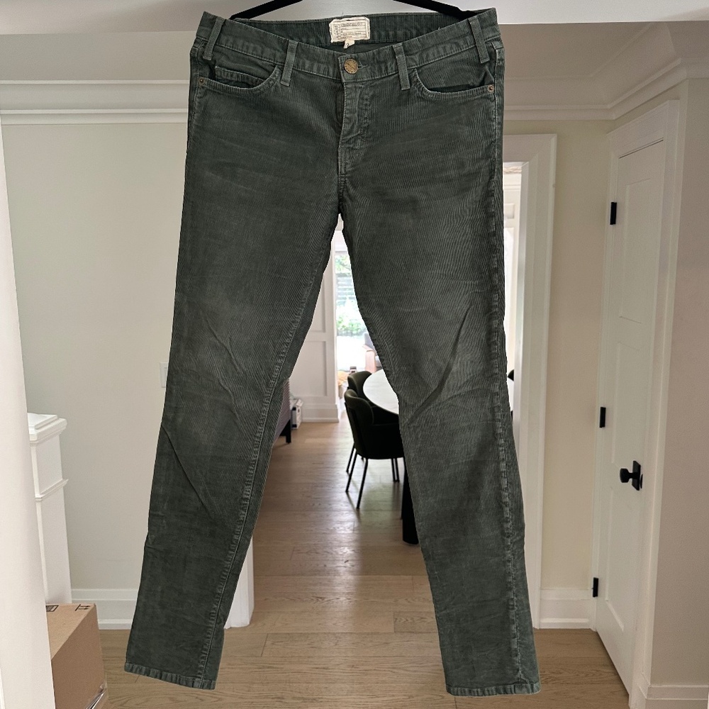 Current / Elliott The Skinny Style Grey-Green Corduroy Jeans - Size 30.